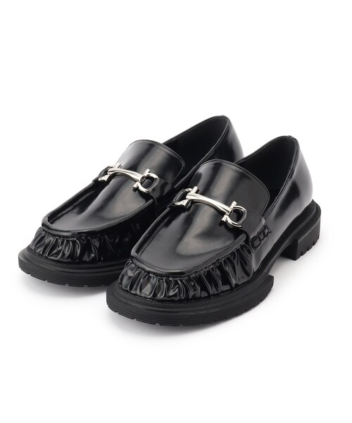 ESPERANZA(エスペランサ)の「◆シャーリングデザインローファー(パンプス・レディース・ブラック系1/ブラウン系2・S/M/L)」の6枚目の写真