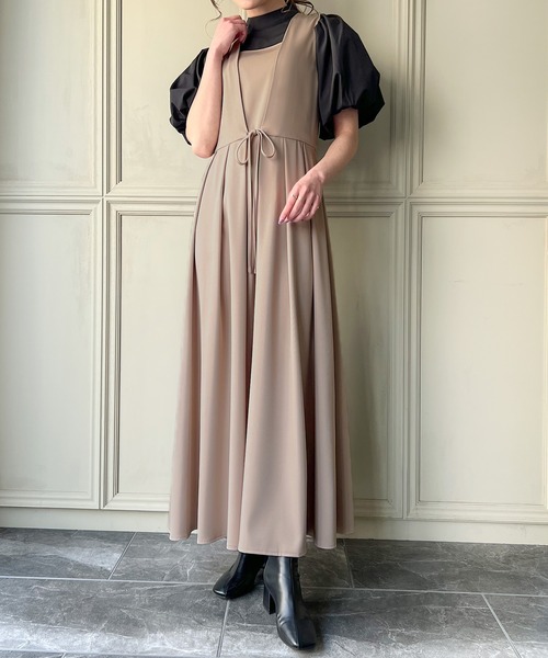 JUNOAH（ジュノア）の「リボンタックジャンパースカート（ジャンパー