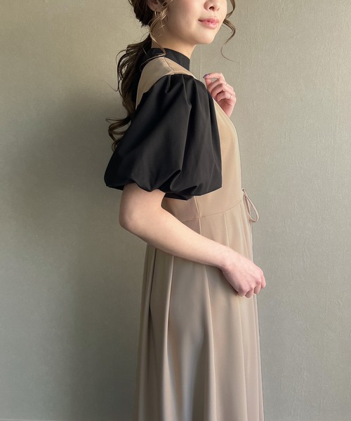 JUNOAH（ジュノア）の「リボンタックジャンパースカート（ジャンパースカート・レディース・モカ/アイボリー/ブラック/チャコールグレー/グレイッシュベージュ・MEDIUM/LARGE/X-LARGE/SMALL）」の22枚目の写真