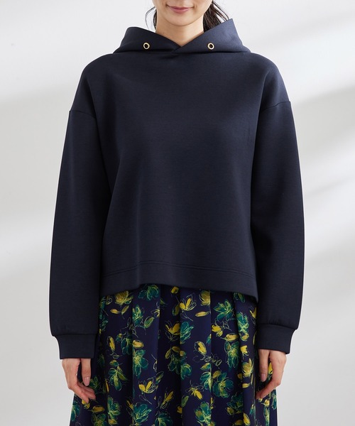 ROPE' PICNIC（ロペピクニック）の「きれいめダンボールフーディー（パーカー・レディース・ネイビー/オフホワイト・38）」の7枚目の写真