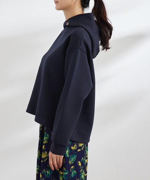 ROPE' PICNIC（ロペピクニック）の「きれいめダンボールフーディー（パーカー・レディース・ネイビー/オフホワイト・38）」の12枚目の写真