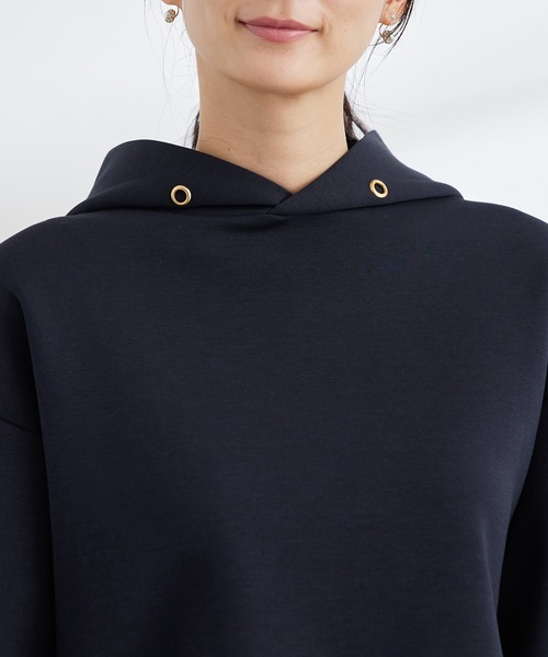 ROPE' PICNIC（ロペピクニック）の「きれいめダンボールフーディー（パーカー・レディース・ネイビー/オフホワイト・38）」の10枚目の写真