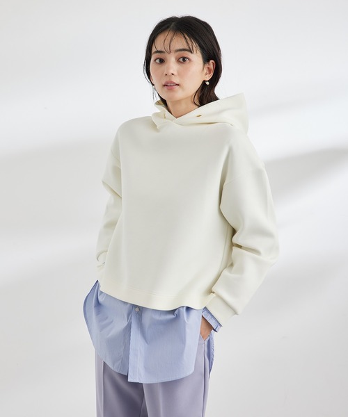 ROPE' PICNIC（ロペピクニック）の「きれいめダンボールフーディー（パーカー・レディース・ネイビー/オフホワイト・38）」の11枚目の写真