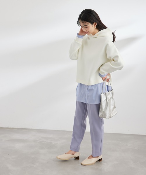 ROPE' PICNIC（ロペピクニック）の「きれいめダンボールフーディー（パーカー・レディース・ネイビー/オフホワイト・38）」の4枚目の写真