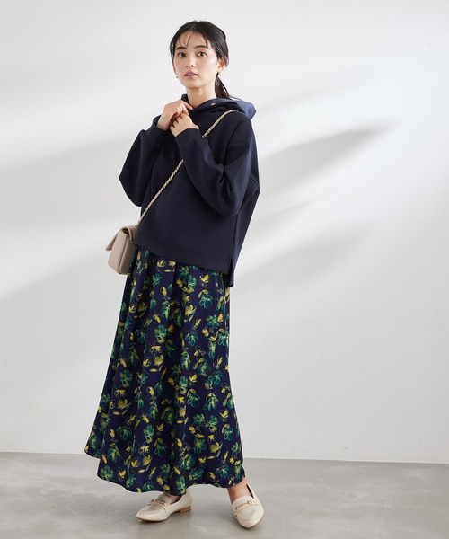 ROPE' PICNIC（ロペピクニック）の「きれいめダンボールフーディー（パーカー・レディース・ネイビー/オフホワイト・38）」の9枚目の写真