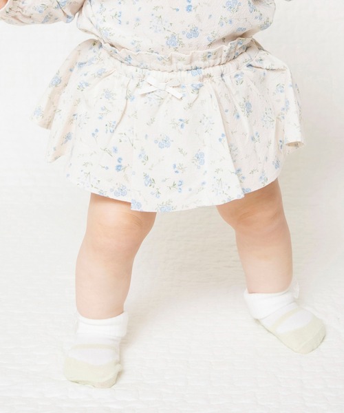 BRANSHES(ブランシェス)の「ガーゼ花柄フリルブルマ(その他ベビーウェア・キッズ・ベージュ/アイボリー・FREE)」の2枚目の写真