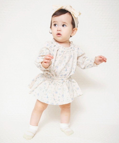 BRANSHES(ブランシェス)の「ガーゼ花柄フリルブルマ(その他ベビーウェア・キッズ・ベージュ/アイボリー・FREE)」の4枚目の写真