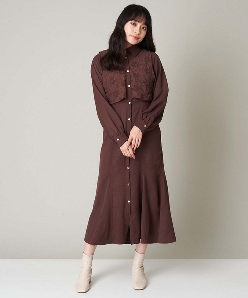 A de a.v.v（アードアー・ヴェ・ヴェ）の「レースレイヤードマーメイドワンピース（ワンピース・レディース・ブラック/オレンジ系その他・38/36）」の15枚目の写真