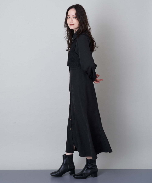 A de a.v.v（アードアー・ヴェ・ヴェ）の「レースレイヤードマーメイドワンピース（ワンピース・レディース・ブラック/オレンジ系その他・38/36）」の13枚目の写真