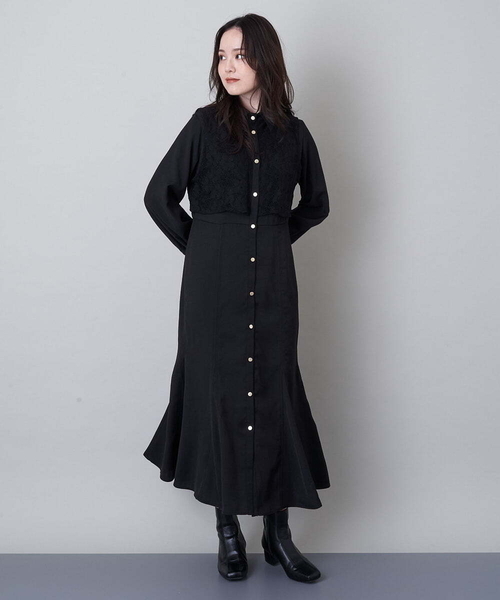 A de a.v.v（アードアー・ヴェ・ヴェ）の「レースレイヤードマーメイドワンピース（ワンピース・レディース・ブラック/オレンジ系その他・38/36）」の12枚目の写真