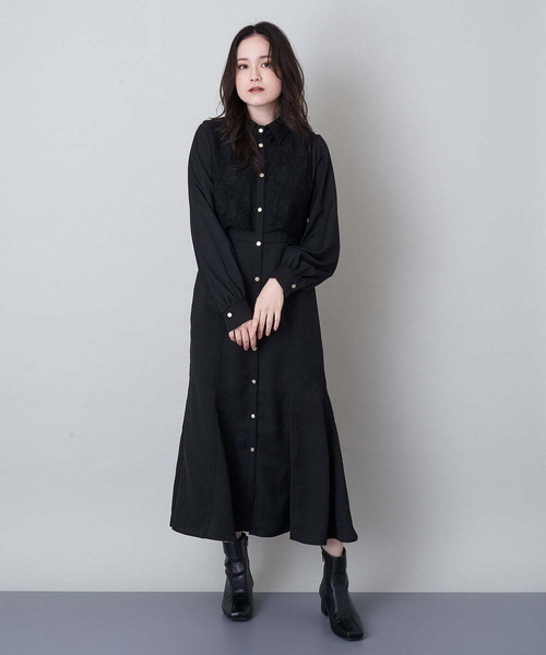 A de a.v.v（アードアー・ヴェ・ヴェ）の「レースレイヤードマーメイドワンピース（ワンピース・レディース・ブラック/オレンジ系その他・38/36）」の11枚目の写真