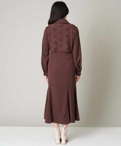 A de a.v.v（アードアー・ヴェ・ヴェ）の「レースレイヤードマーメイドワンピース（ワンピース・レディース・ブラック/オレンジ系その他・38/36）」の8枚目の写真