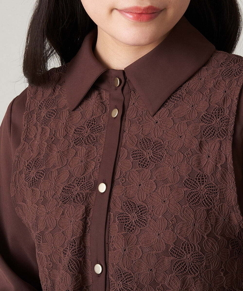 A de a.v.v（アードアー・ヴェ・ヴェ）の「レースレイヤードマーメイドワンピース（ワンピース・レディース・ブラック/オレンジ系その他・38/36）」の7枚目の写真