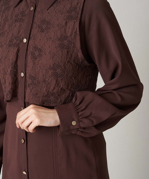 A de a.v.v（アードアー・ヴェ・ヴェ）の「レースレイヤードマーメイドワンピース（ワンピース・レディース・ブラック/オレンジ系その他・38/36）」の6枚目の写真