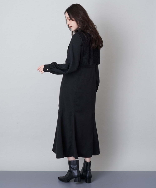 A de a.v.v（アードアー・ヴェ・ヴェ）の「レースレイヤードマーメイドワンピース（ワンピース・レディース・ブラック/オレンジ系その他・38/36）」の16枚目の写真