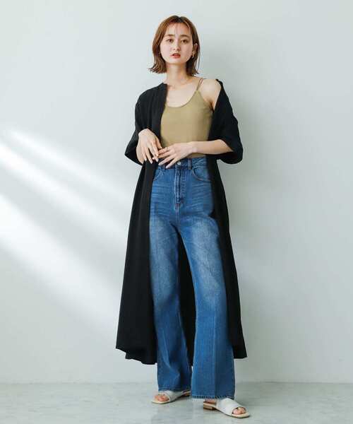 SENSE OF PLACE by URBAN RESEARCH（センスオブプレイスバイアーバンリサーチ）の「センタープレスフレアデニム（デニムパンツ・レディース・ブラック/アイボリー/ライトブルー/ワンウォッシュ/ピンク/ライトインディゴブルー・X-SMALL/TALL/SMALL/MEDIUM）」の12枚目の写真