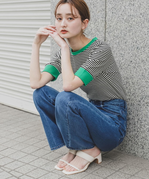 SENSE OF PLACE by URBAN RESEARCH（センスオブプレイスバイアーバンリサーチ）の「センタープレスフレアデニム（デニムパンツ・レディース・ブラック/アイボリー/ライトブルー/ワンウォッシュ/ピンク/ライトインディゴブルー・X-SMALL/TALL/SMALL/MEDIUM）」の13枚目の写真