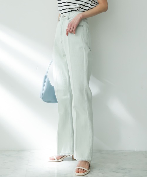 SENSE OF PLACE by URBAN RESEARCH（センスオブプレイスバイアーバンリサーチ）の「センタープレスフレアデニム（デニムパンツ・レディース・ブラック/アイボリー/ライトブルー/ワンウォッシュ/ピンク/ライトインディゴブルー・X-SMALL/TALL/SMALL/MEDIUM）」の17枚目の写真