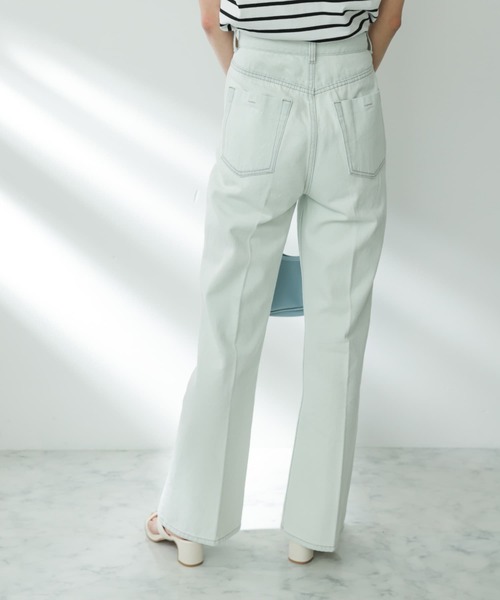 SENSE OF PLACE by URBAN RESEARCH（センスオブプレイスバイアーバンリサーチ）の「センタープレスフレアデニム（デニムパンツ・レディース・ブラック/アイボリー/ライトブルー/ワンウォッシュ/ピンク/ライトインディゴブルー・X-SMALL/TALL/SMALL/MEDIUM）」の18枚目の写真