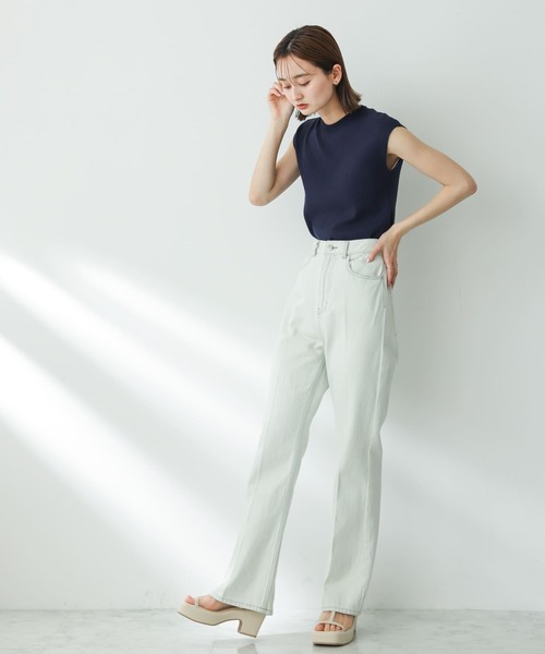 SENSE OF PLACE by URBAN RESEARCH（センスオブプレイスバイアーバンリサーチ）の「センタープレスフレアデニム（デニムパンツ・レディース・ブラック/アイボリー/ライトブルー/ワンウォッシュ/ピンク/ライトインディゴブルー・X-SMALL/TALL/SMALL/MEDIUM）」の21枚目の写真