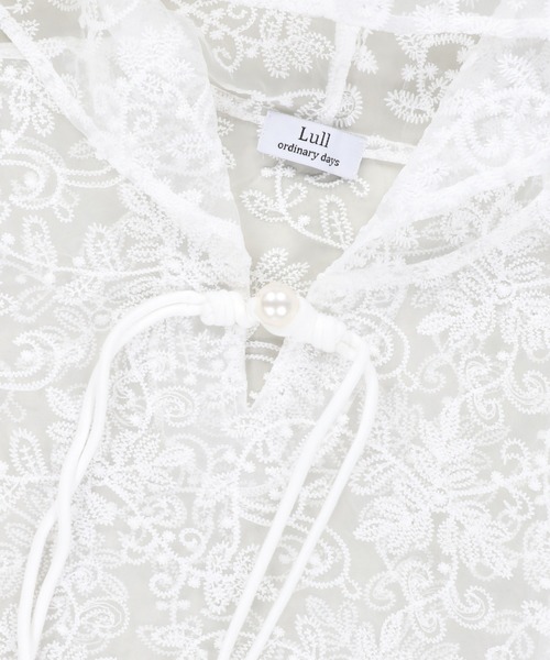 Lull(ルル)の「【Lull / ルル】パールボタンレースパーカー(パーカー・レディース・ホワイト/イエロー/ブルー/ピンク・ONESIZE)」の7枚目の写真
