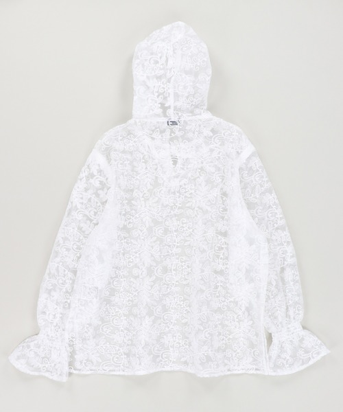 Lull(ルル)の「【Lull / ルル】パールボタンレースパーカー(パーカー・レディース・ホワイト/イエロー/ブルー/ピンク・ONESIZE)」の6枚目の写真