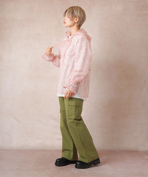 Lull(ルル)の「【Lull / ルル】パールボタンレースパーカー(パーカー・レディース・ホワイト/イエロー/ブルー/ピンク・ONESIZE)」の13枚目の写真