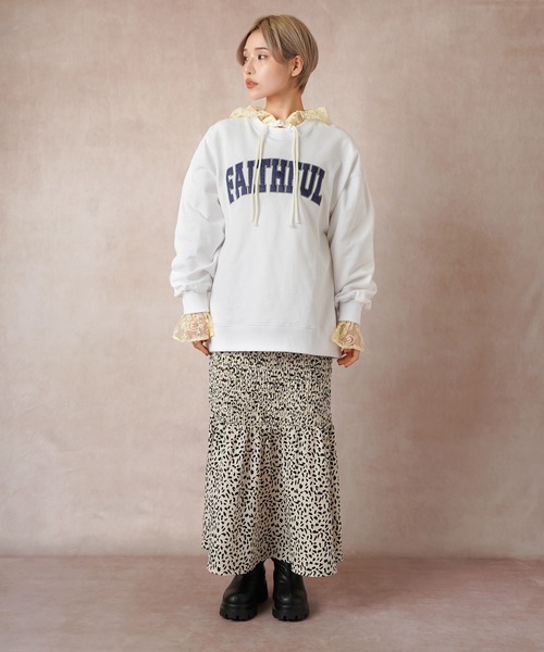 Lull(ルル)の「【Lull / ルル】パールボタンレースパーカー(パーカー・レディース・ホワイト/イエロー/ブルー/ピンク・ONESIZE)」の14枚目の写真