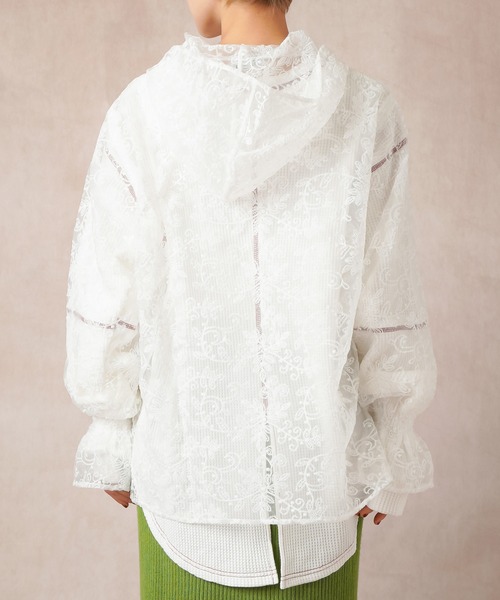 Lull(ルル)の「【Lull / ルル】パールボタンレースパーカー(パーカー・レディース・ホワイト/イエロー/ブルー/ピンク・ONESIZE)」の22枚目の写真