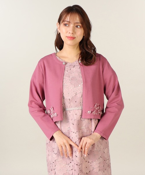 LAISSE PASSE』(M) フリルニットカーディガン ショート丈 ボレロ
