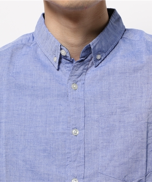OUTLET（アウトレット）の「【CIAOPANIC TYPY】綿麻シャンブレー7分袖シャツ（シャツ/ブラウス・メンズ・ブルー/ネイビー/ホワイト・SMALL/MEDIUM）」の14枚目の写真