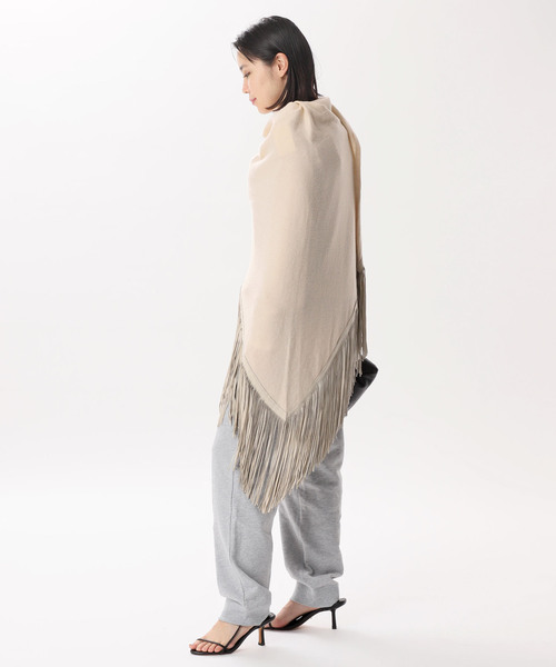 AP STUDIO（エーピーストゥディオ）の「*【MIXIK】カシミヤフリンジストール（ストール/ショール・レディース・アイボリー・FREE）」の2枚目の写真