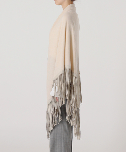 AP STUDIO（エーピーストゥディオ）の「*【MIXIK】カシミヤフリンジストール（ストール/ショール・レディース・アイボリー・FREE）」の5枚目の写真