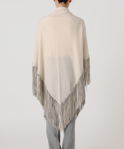 AP STUDIO（エーピーストゥディオ）の「*【MIXIK】カシミヤフリンジストール（ストール/ショール・レディース・アイボリー・FREE）」の6枚目の写真