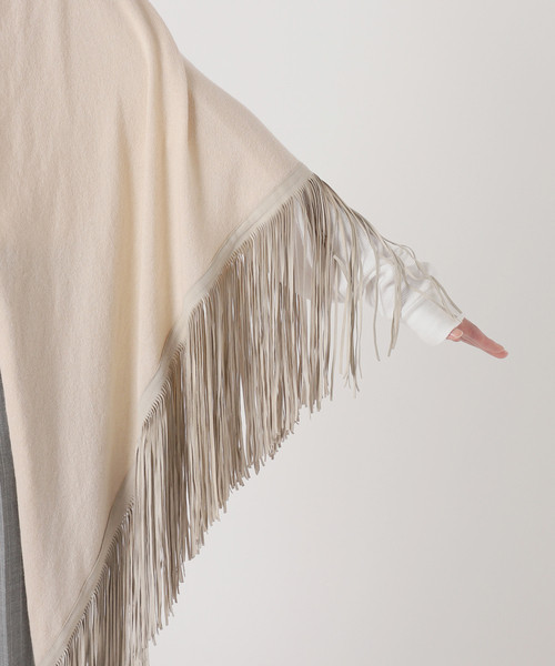 AP STUDIO（エーピーストゥディオ）の「*【MIXIK】カシミヤフリンジストール（ストール/ショール・レディース・アイボリー・FREE）」の9枚目の写真