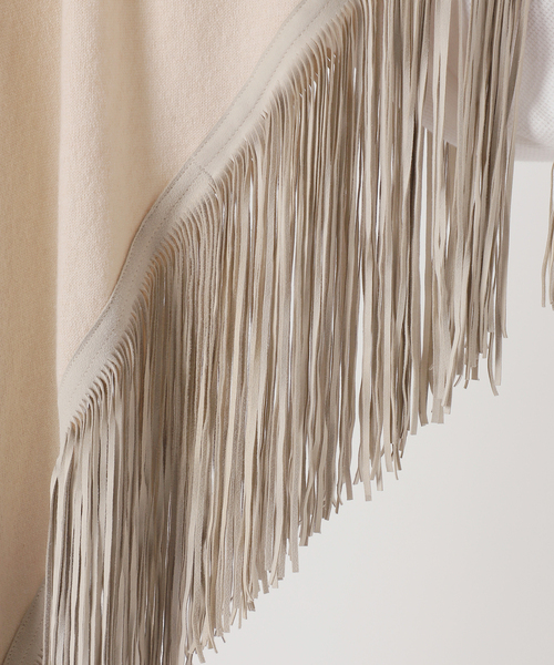 AP STUDIO（エーピーストゥディオ）の「*【MIXIK】カシミヤフリンジストール（ストール/ショール・レディース・アイボリー・FREE）」の10枚目の写真
