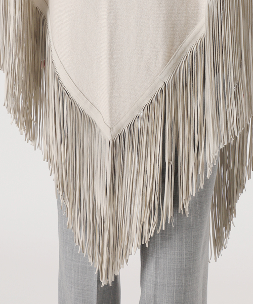 AP STUDIO（エーピーストゥディオ）の「*【MIXIK】カシミヤフリンジストール（ストール/ショール・レディース・アイボリー・FREE）」の11枚目の写真