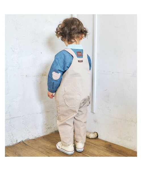 apres les cours(アプレレクール)の「tiny bear モチーフ付きサロペット(サロペット/オーバーオール・キッズ・ベージュ・90/100/110)」の8枚目の写真