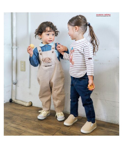apres les cours(アプレレクール)の「tiny bear モチーフ付きサロペット(サロペット/オーバーオール・キッズ・ベージュ・90/100/110)」の12枚目の写真