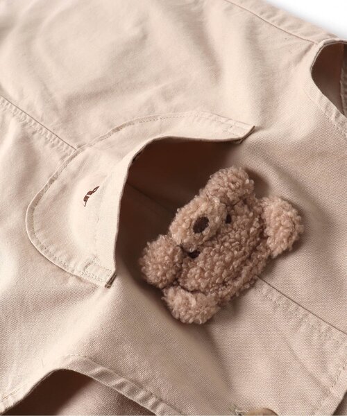 apres les cours(アプレレクール)の「tiny bear モチーフ付きサロペット(サロペット/オーバーオール・キッズ・ベージュ・90/100/110)」の3枚目の写真