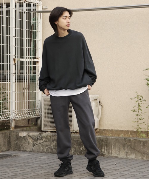 REMI RELIEF（レミレリーフ）の「REMI RELIEF/レミレリーフ ノンストレス綿アクリル裏毛クルー スウェット オーバーサイズ（スウェット・メンズ・ベージュ/オフホワイト/ブラック・XL/L/M）」の16枚目の写真