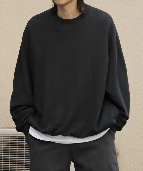 REMI RELIEF（レミレリーフ）の「REMI RELIEF/レミレリーフ ノンストレス綿アクリル裏毛クルー スウェット オーバーサイズ（スウェット・メンズ・ベージュ/オフホワイト/ブラック・XL/L/M）」の14枚目の写真