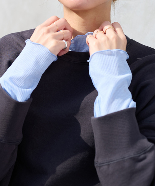 JOURNAL STANDARD relume(ジャーナルスタンダード レリューム)の「シアーリブロングTEE(Tシャツ/カットソー・レディース・ブルー/オレンジ/ホワイト・FREE)」の7枚目の写真