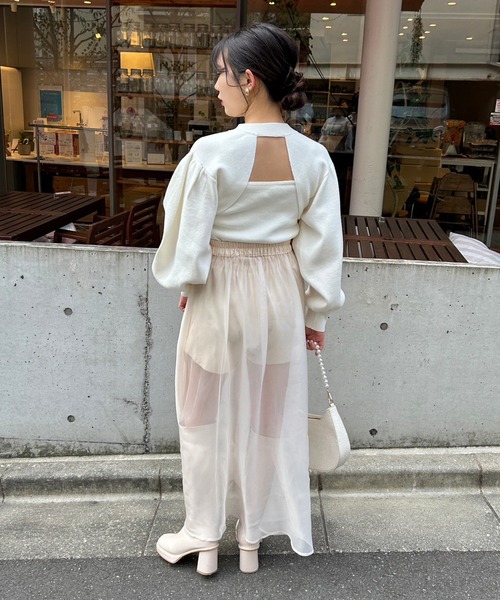 one after another NICE CLAUP(ワンアフターアナザーナイスクラップ)の「ショートパンツセットシアースカート 2023SS(スカート・レディース・アイボリー/ブラック/ベージュ/ブルー系その他・FREE)」の6枚目の写真