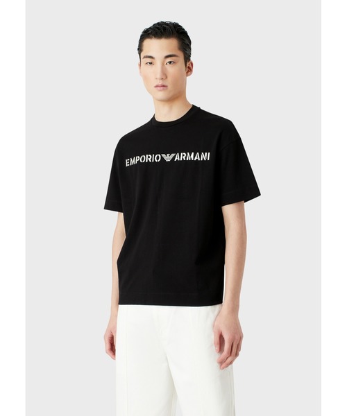 EMPORIO ARMANI（エンポリオアルマーニ）の「【エンポリオ アルマーニ】Tシャツ ヘビージャージー ステンシルフォント Emporio Armani刺繍（Tシャツ/カットソー・メンズ・スカイブルー/ブラック/ホワイト系その他/モスグリーン・LARGE/MEDIUM/X-LARGE/SMALL/XX-LARGE/X-SMALL）」の9枚目の写真