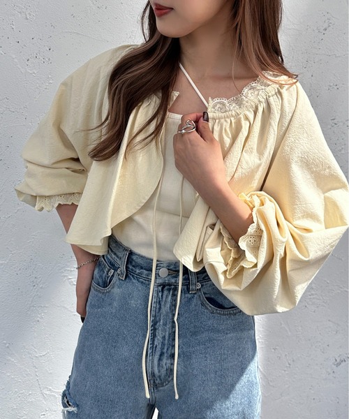 apres jour mignon(アプレジュールミニョン)の「レースボレロ【ZOZOTOWN限定アイテム】(シャツ/ブラウス・レディース・アイボリー/オフホワイト/ブラック・X-LARGE/フリー)」の3枚目の写真