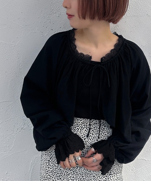 apres jour mignon(アプレジュールミニョン)の「レースボレロ【ZOZOTOWN限定アイテム】(シャツ/ブラウス・レディース・アイボリー/オフホワイト/ブラック・X-LARGE/フリー)」の16枚目の写真