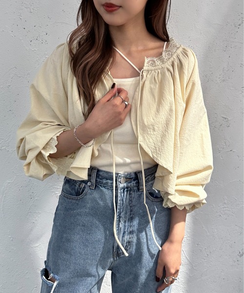 apres jour mignon(アプレジュールミニョン)の「レースボレロ【ZOZOTOWN限定アイテム】(シャツ/ブラウス・レディース・アイボリー/オフホワイト/ブラック・X-LARGE/フリー)」の11枚目の写真