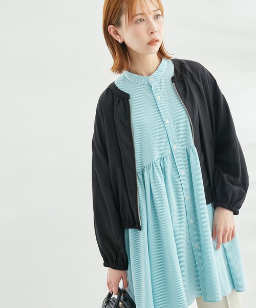 ROPE' PICNIC（ロペピクニック）の「UVケア・手洗いOK/ライトブルゾン（ブルゾン・レディース・ブラック/チャコールグレー/ライトグリーン/ベージュ・38）」の8枚目の写真