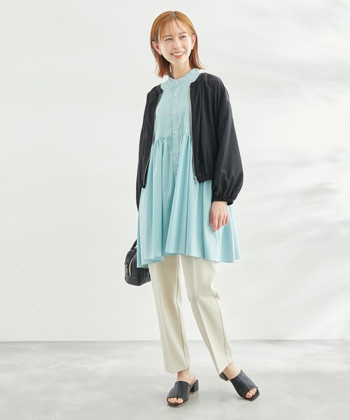 ROPE' PICNIC（ロペピクニック）の「UVケア・手洗いOK/ライトブルゾン（ブルゾン・レディース・ブラック/チャコールグレー/ライトグリーン/ベージュ・38）」の13枚目の写真